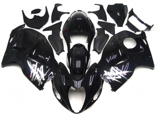 97-07 Schwarz Glänzend Mit Silbernen Aufklebern GSXR 1300 Motorrad Verkleidung 97-07 Schwarz Glänzend Mit Silbernen Aufklebern GSXR 1300 Motorrad Verkleidung