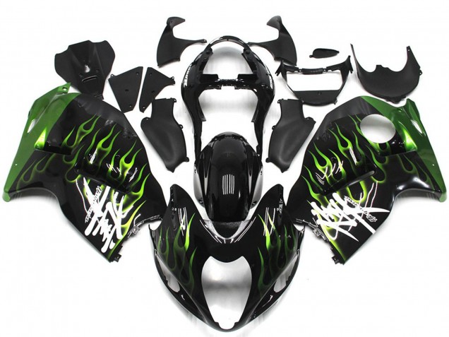 97-07 Schwarz Mit Dunkelgrün Flamme GSXR 1300 Motorrad Verkleidung 97-07 Schwarz Mit Dunkelgrün Flamme GSXR 1300 Motorrad Verkleidung