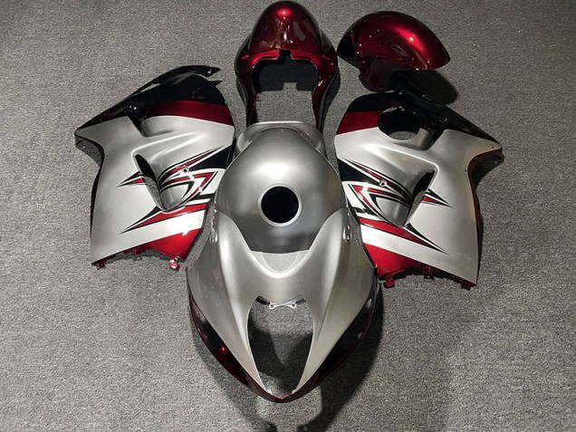 97-07 Silber Glänzend & Candy Red GSXR 1300 Motorrad Verkleidung 97-07 Silber Glänzend & Candy Red GSXR 1300 Motorrad Verkleidung