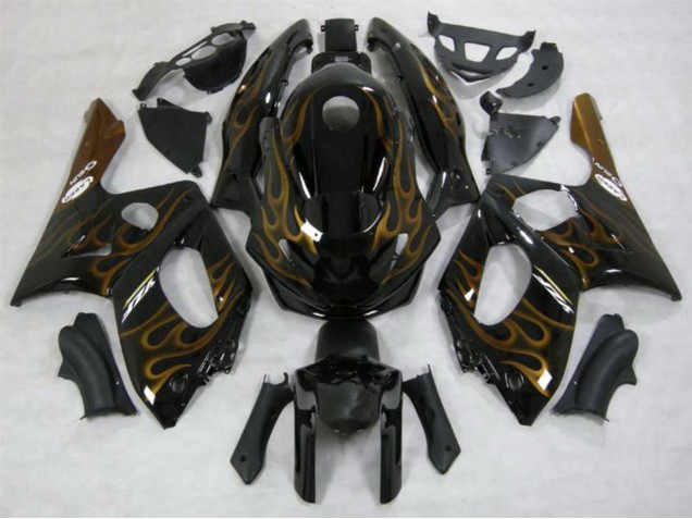 98-07 Gold Flamme Glänzend YZF600 Motorrad Verkleidung 98-07 Gold Flamme Glänzend YZF600 Motorrad Verkleidung